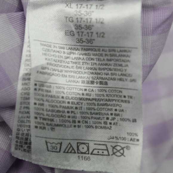 Banana Republic Shirt Men XL 17-17 1/2,  35/36 Purple Non-Iron Tailored Slim L/S - Picture 9 of 14